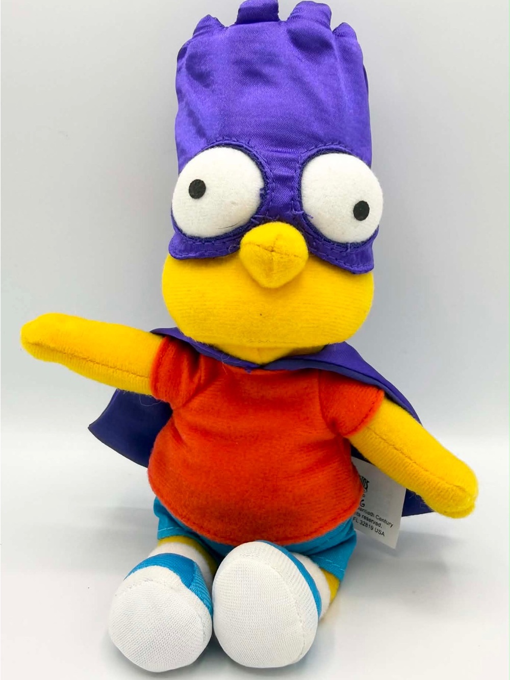Bartman Plush Purple Satin Mask Cape Bart Simpson Beanie 2012 Universal Studios